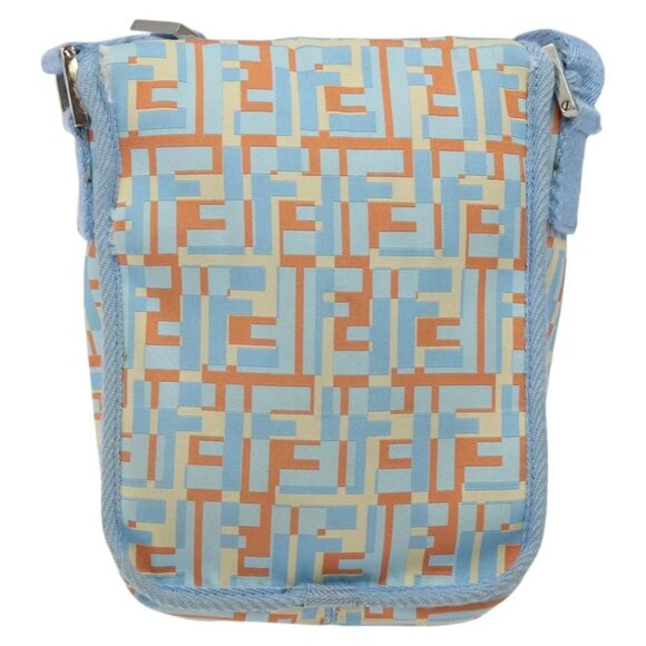 FENDI Shoulder Bag Canvas Light Blue Silver Auth sw413 - Picture 2 of 16